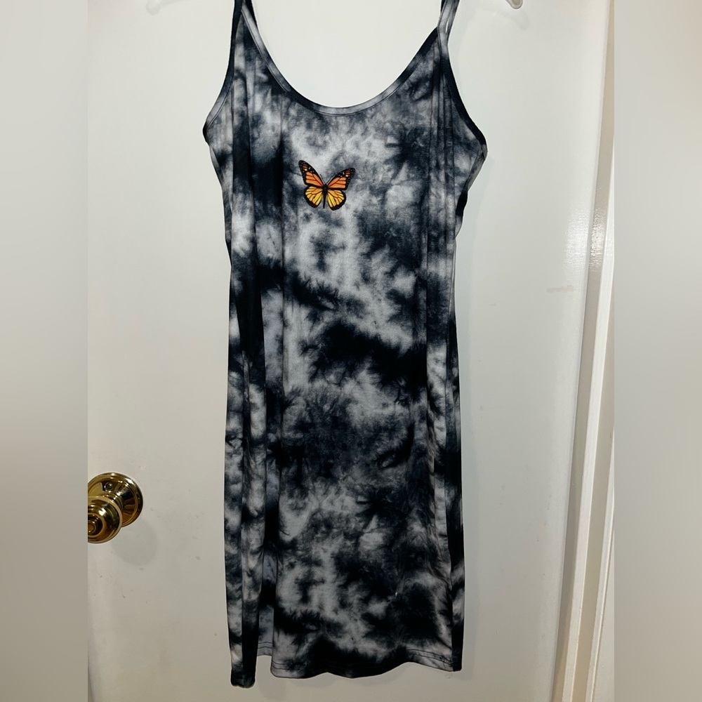 SHEIN‎ EZwear Butterfly Print Tie Dye Dress Small